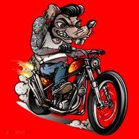 Rockabilly Rats Riding A Bike Santa Hat thumb 1