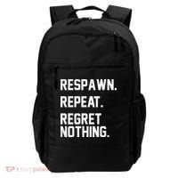Respawn Repeat Regret Nothing Funny Gamer Backpack thumb 0