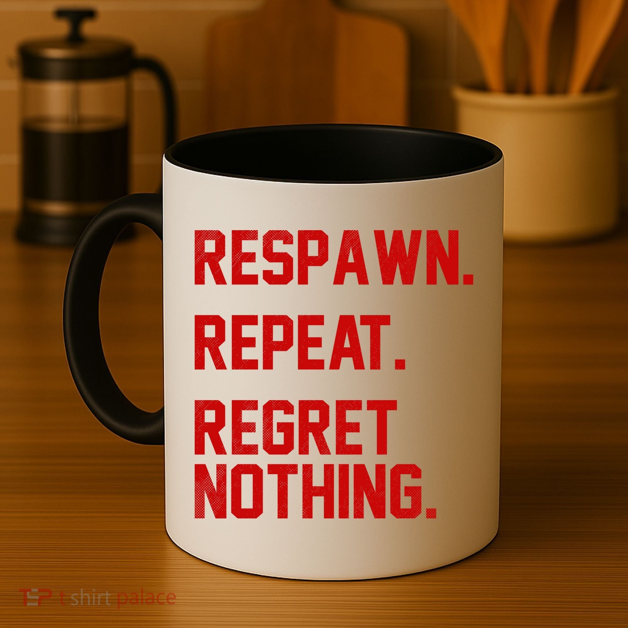 Respawn Repeat Regret Nothing Funny Gamer Coffee Mug