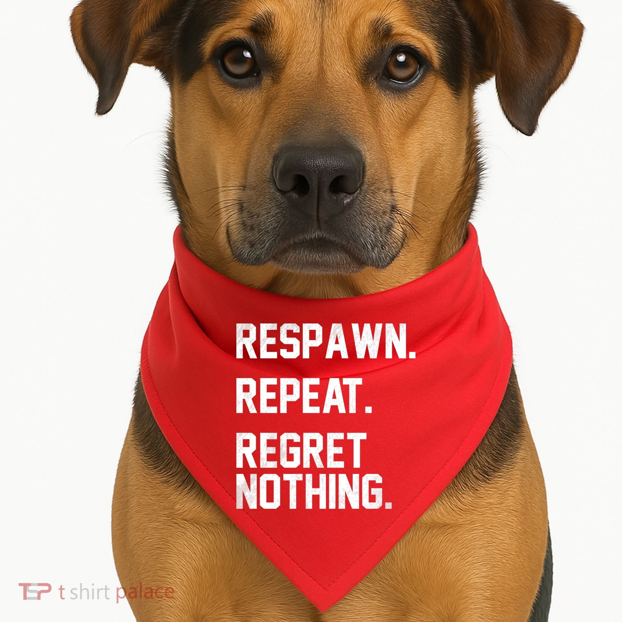 Respawn Repeat Regret Nothing Funny Gamer USA-Made Doggie Bandana