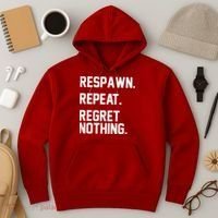 Respawn Repeat Regret Nothing Funny Gamer Hoodie thumb 3