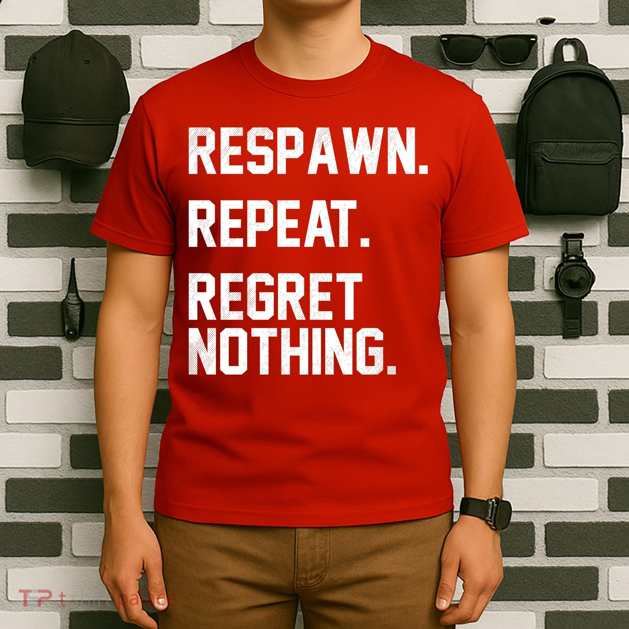 Respawn Repeat Regret Nothing Funny Gamer T-Shirt