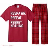 Respawn Repeat Regret Nothing Funny Gamer Pajama Set thumb 0