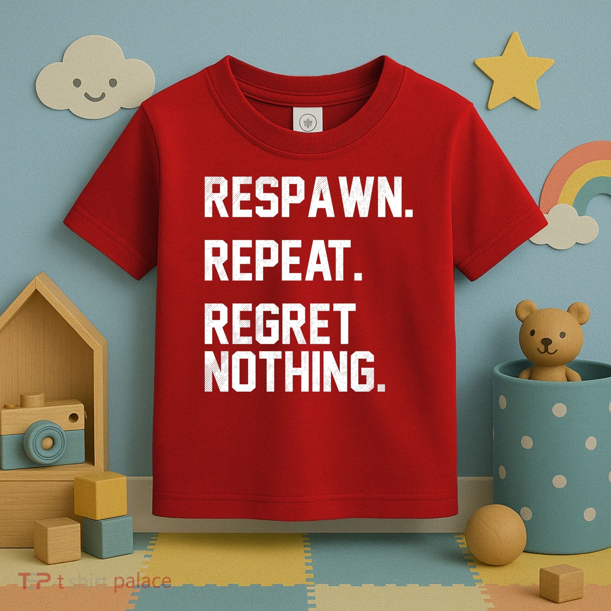 Respawn Repeat Regret Nothing Funny Gamer Toddler T-Shirt