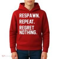 Respawn Repeat Regret Nothing Funny Gamer Kids Hoodie thumb 4
