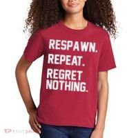 Respawn Repeat Regret Nothing Funny Gamer Kids T-Shirt thumb 2