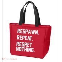 Respawn Repeat Regret Nothing Funny Gamer Tote Bag thumb 3