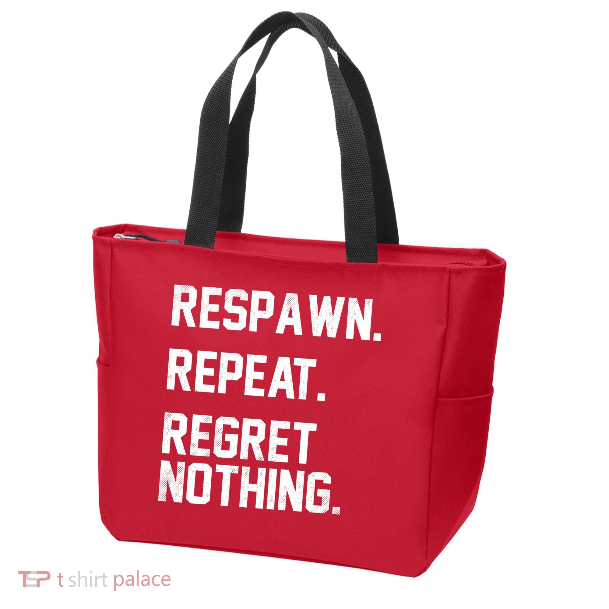 Respawn Repeat Regret Nothing Funny Gamer Tote Bag