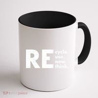 Recycle Reuse Renew Rethink Crisis Environmental Activism Coffee Mug thumb 1