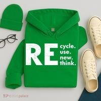 Recycle Reuse Renew Rethink Crisis Environmental Activism Hoodie thumb 4