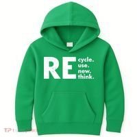 Recycle Reuse Renew Rethink Crisis Environmental Activism Kids Hoodie thumb 0