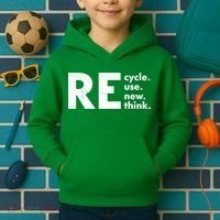 Recycle Reuse Renew Rethink Crisis Environmental Activism Kids Hoodie thumb 2