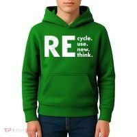 Recycle Reuse Renew Rethink Crisis Environmental Activism Kids Hoodie thumb 4
