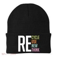 Recycle Reuse Renew Rethink Crisis Environmental Activism Beanie thumb 0