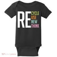 Recycle Reuse Renew Rethink Crisis Environmental Activism Baby Bodysuit thumb 0