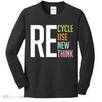 Recycle Reuse Renew Rethink Crisis Environmental Activism Kids Long Sleeve Shirt thumb 0