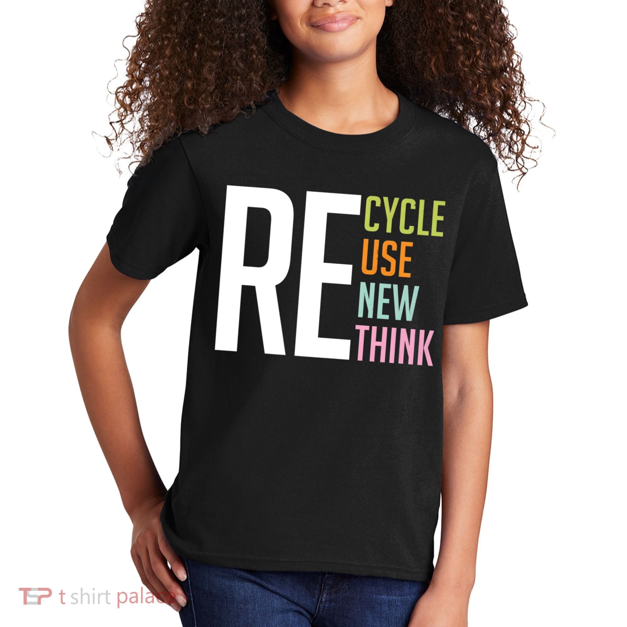 Recycle Reuse Renew Rethink Crisis Environmental Activism Kids T-Shirt