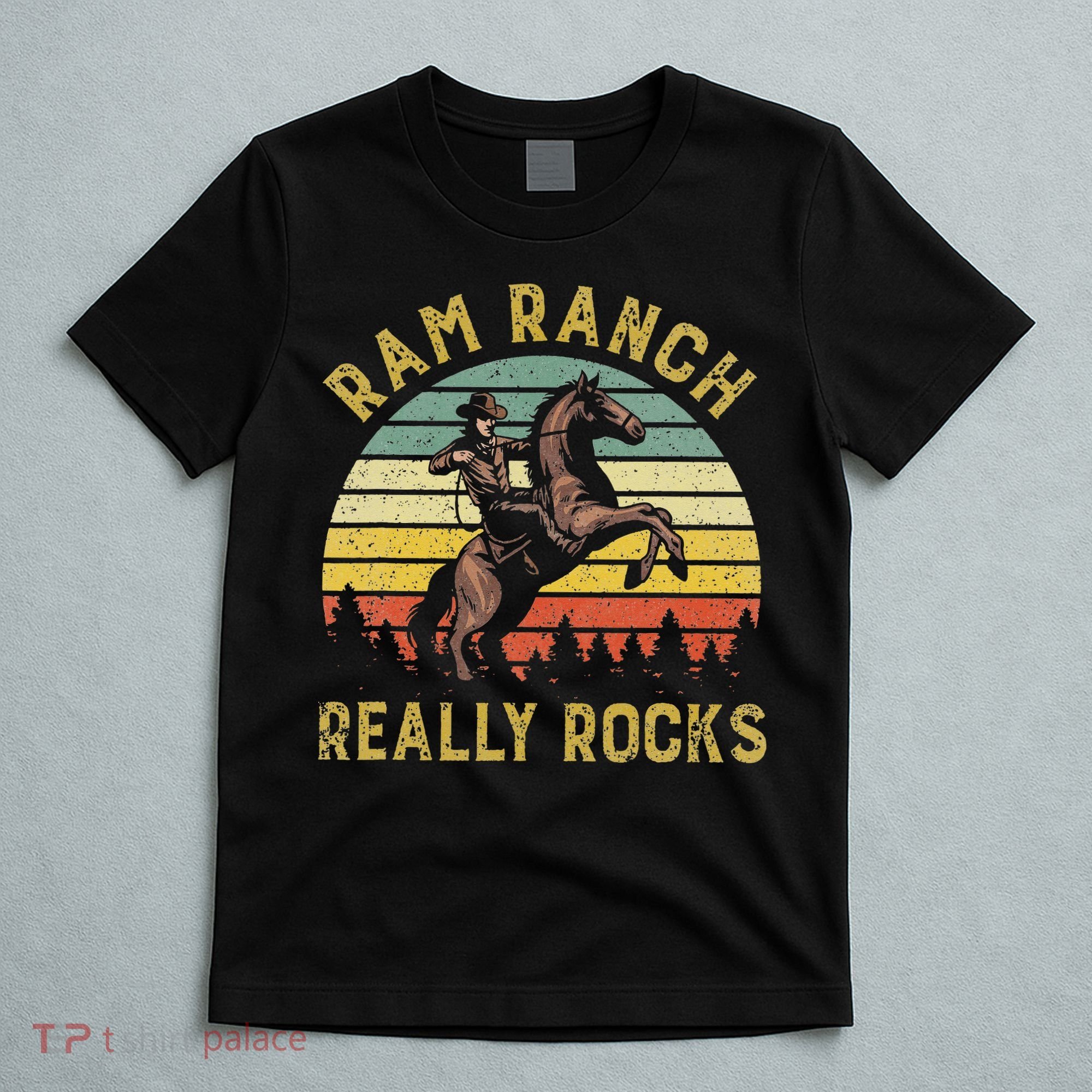Ram Ranch Really Rocks Vintage Western Cow Country Lover T-Shirt