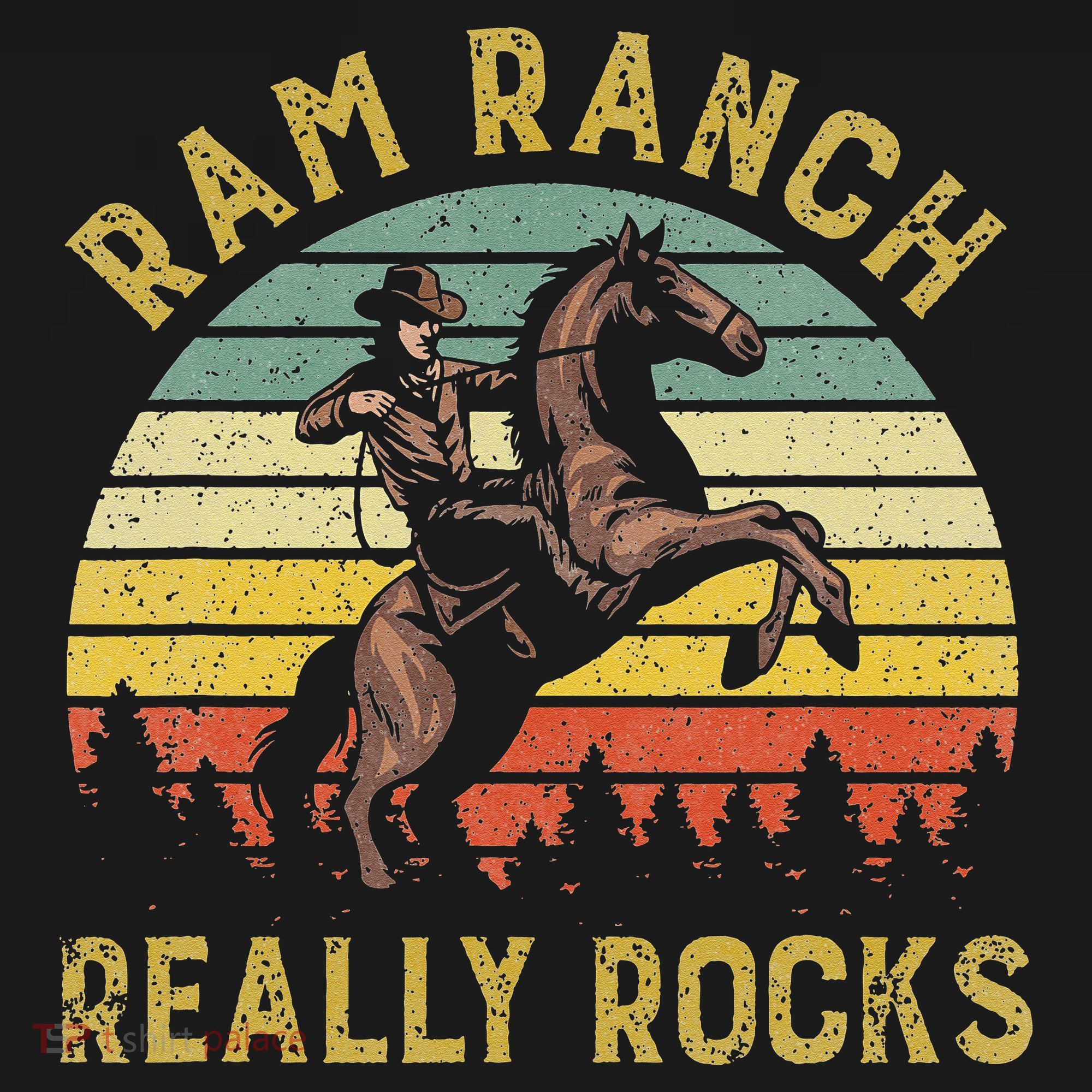 Ram Ranch Really Rocks Vintage Western Cow Country Lover T-Shirt