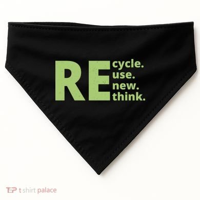 Recycle Reuse Renew Rethink USA-Made Doggie Bandana