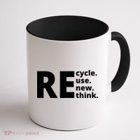Recycle Reuse Renew Rethink Coffee Mug thumb 1
