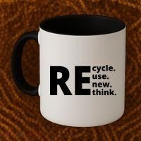 Recycle Reuse Renew Rethink Coffee Mug thumb 2