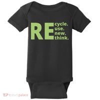 Recycle Reuse Renew Rethink Baby Bodysuit thumb 0