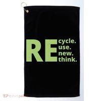 Recycle Reuse Renew Rethink Golf Towel thumb 0
