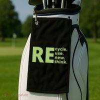 Recycle Reuse Renew Rethink Golf Towel thumb 2