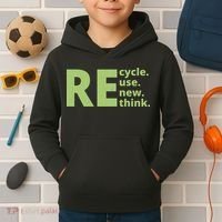 Recycle Reuse Renew Rethink Kids Hoodie thumb 2