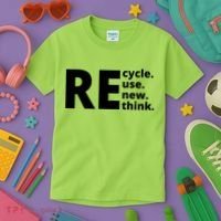 Recycle Reuse Renew Rethink Kids T-Shirt thumb 3