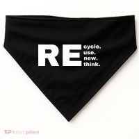 Recycle Reuse Renew Rethink Crisis Environmental Activism Earth Day USA-Made Doggie Bandana thumb 0