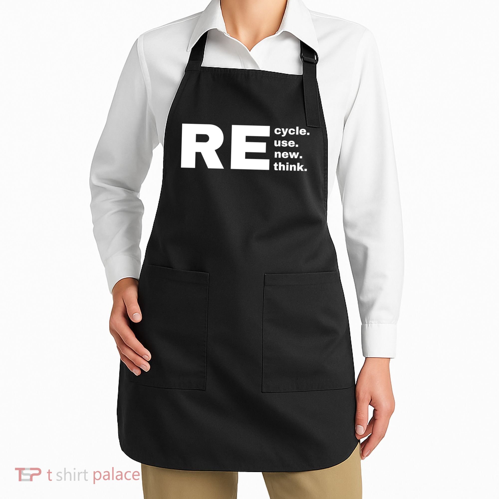 Recycle Reuse Renew Rethink Crisis Environmental Activism Earth Day Apron