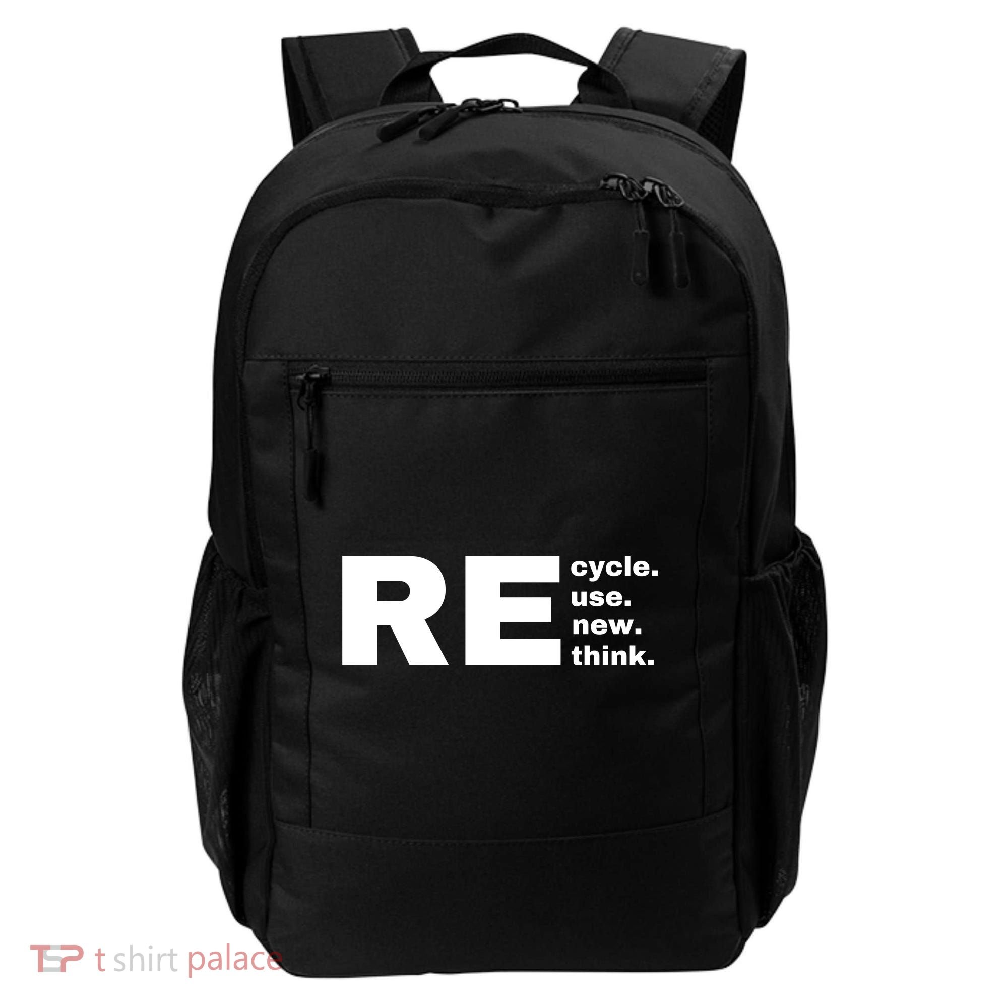 Recycle Reuse Renew Rethink Crisis Environmental Activism Earth Day Backpack