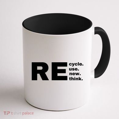 Recycle Reuse Renew Rethink Crisis Environmental Activism Earth Day Coffee Mug back
