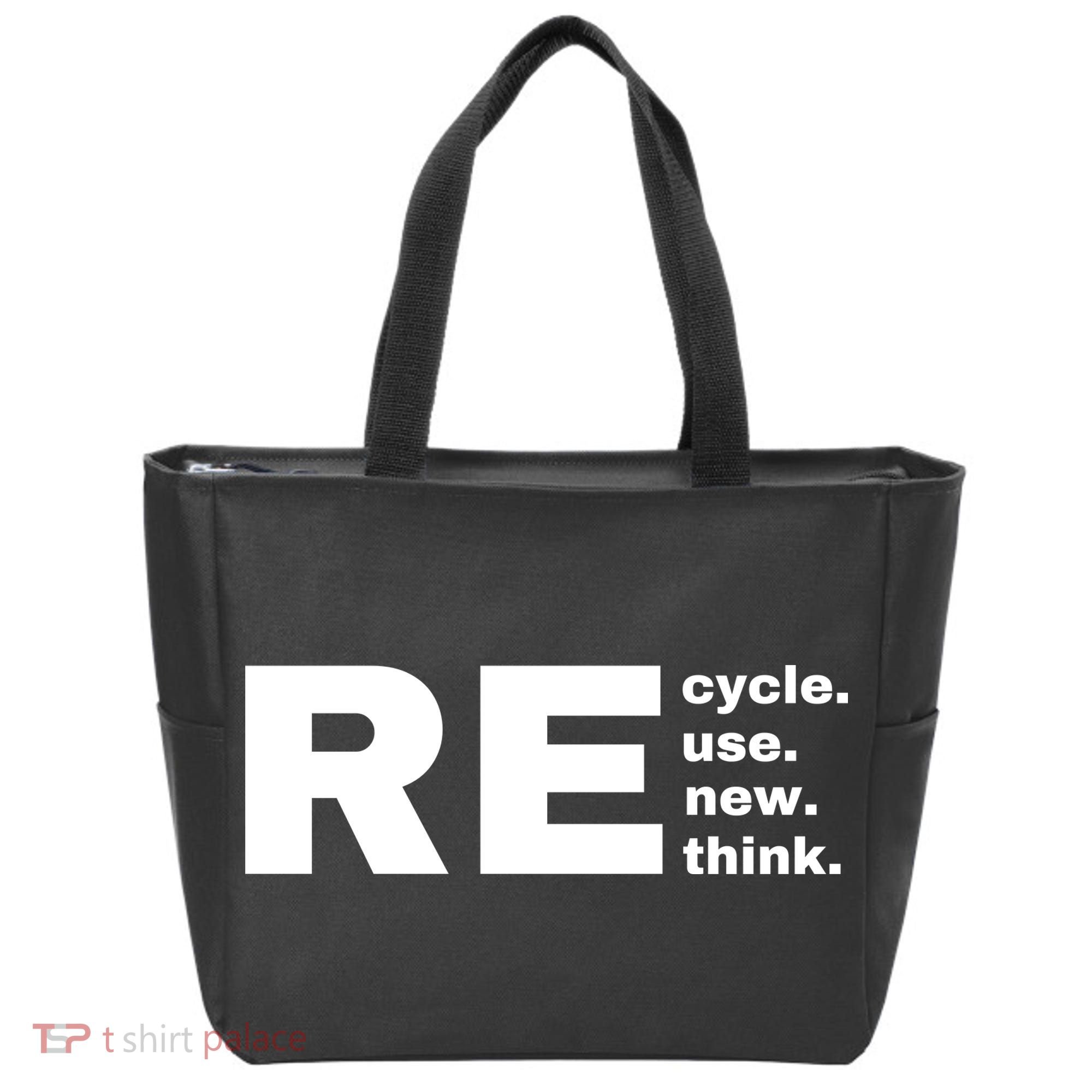 Recycle Reuse Renew Rethink Crisis Environmental Activism Earth Day Tote Bag