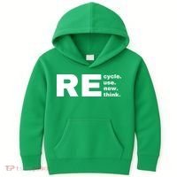Recycle Reuse Renew Rethink Crisis Environmental Activism Earth Day Kids Hoodie thumb 0