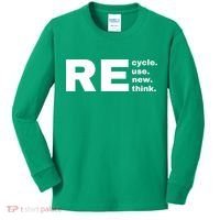 Recycle Reuse Renew Rethink Crisis Environmental Activism Earth Day Kids Long Sleeve Shirt thumb 0