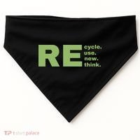 Recycle Reuse Renew Rethink Crisis Environmental Activism Earth Day USA-Made Doggie Bandana thumb 0