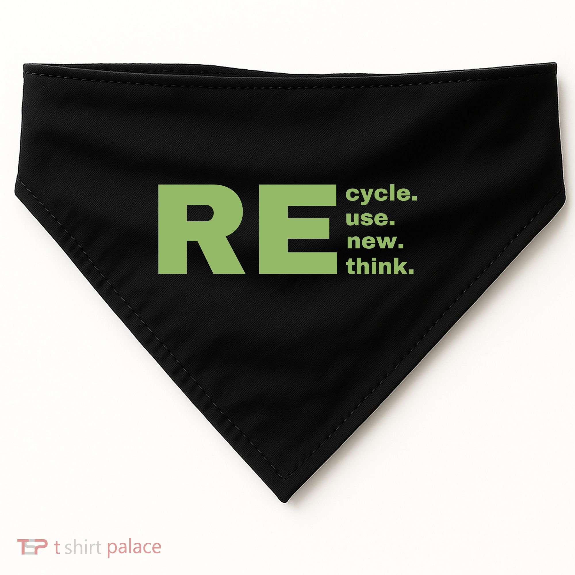 Recycle Reuse Renew Rethink Crisis Environmental Activism Earth Day USA-Made Doggie Bandana