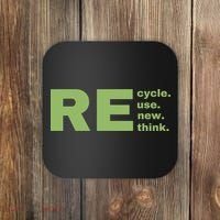 Recycle Reuse Renew Rethink Crisis Environmental Activism Earth Day Coaster thumb 0