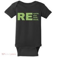Recycle Reuse Renew Rethink Crisis Environmental Activism Earth Day Baby Bodysuit thumb 0