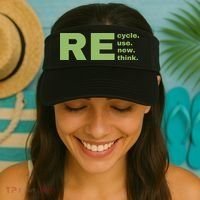 Recycle Reuse Renew Rethink Crisis Environmental Activism Earth Day Visor thumb 2