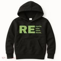 Recycle Reuse Renew Rethink Crisis Environmental Activism Earth Day Kids Hoodie thumb 0