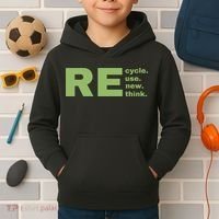Recycle Reuse Renew Rethink Crisis Environmental Activism Earth Day Kids Hoodie thumb 2