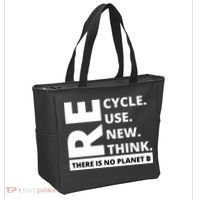Recycle Reuse Renew Rethink There Is No Planet B Earth Day Tote Bag thumb 2