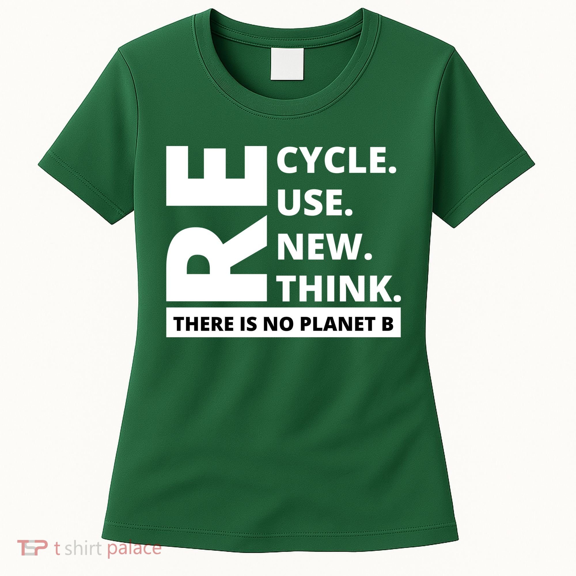 Recycle Reuse Renew Rethink There Is No Planet B Earth Day Women's T-Shirt