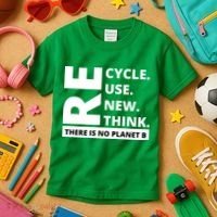 Recycle Reuse Renew Rethink There Is No Planet B Earth Day Kids T-Shirt thumb 3