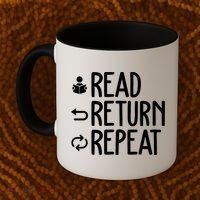 Read Retun Repeat A Funny Gift For Book Reading Lovers Librarian Bookworms Coffee Mug thumb 2