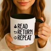 Read Retun Repeat A Funny Gift For Book Reading Lovers Librarian Bookworms Coffee Mug thumb 3